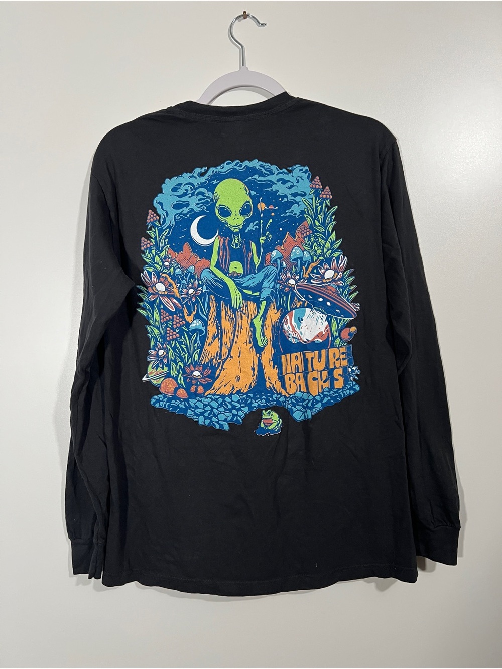 Nature Backs Comfort Colors Long Sleeve Shirt Alien Sz Medium Limited Edition